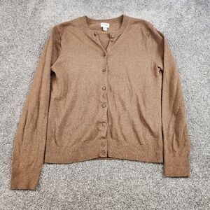 J Crew Women’s Cardigan Brown Button Up Cotton Size Small